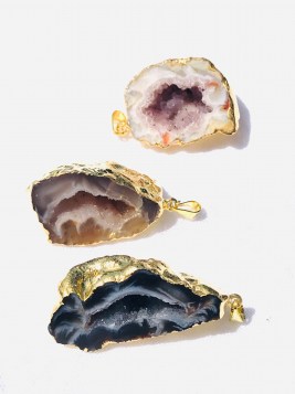 Pend Agate Geode Gold